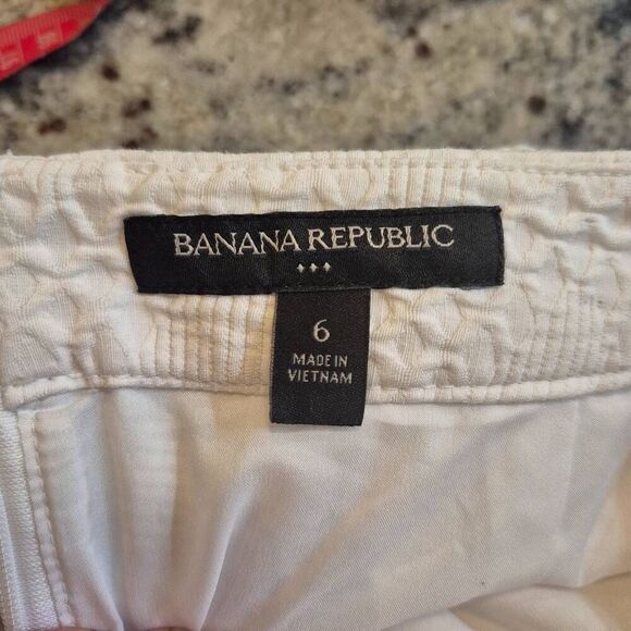 Banana Republic Women's White Cotton/Poly/Spandex Textured Heritage Collection S - Picture 10 of 10
